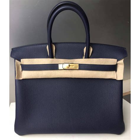 Hermès Bleu Nuit Togo Birkin 35 Gold Hardware, 2024 Available 